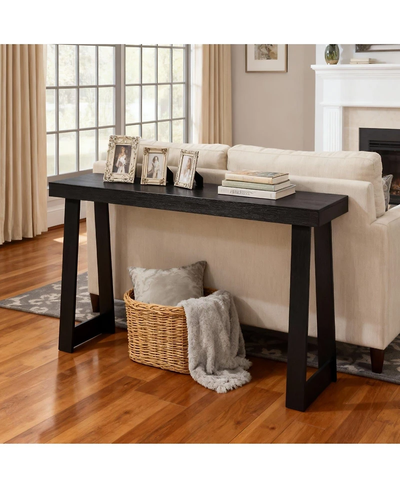 Slickblue Modern Console Table, Narrow Sofa Table with Wooden Top for Entryway, Living Room, Bedroom