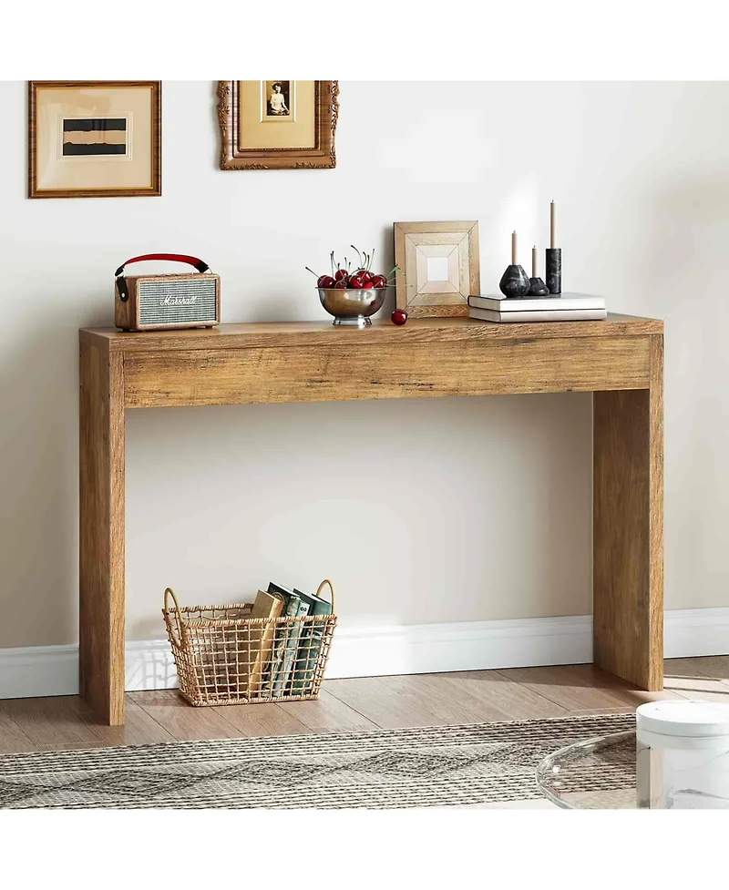Slickblue 47.2-Inch Minimalist Entryway Console Table with Open Storage Shelves