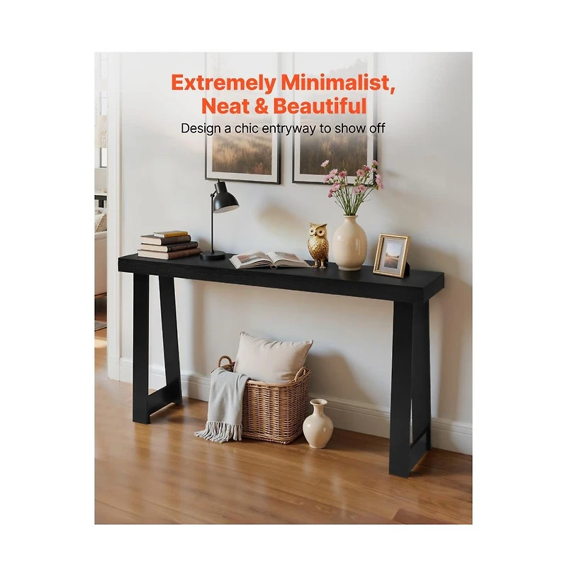 Slickblue Wooden Entryway Console Table, Long Narrow Sofa Table with Modern Design for Living Room Decor