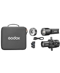 Godox RS100R Full-Color Rgb Led Video Light Kit with SP36K Projection Attachment, Built-In Battery, Nfc App Pairing, Dmx, Godox S-Mount