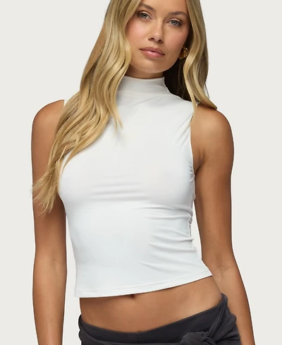 Edikted Women's Sleeveless Mykaylah High Neck Top