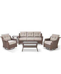 Pocassy 5 Piece Patio Furniture Set Outdoor Conversation Sofa with 6inch Thick Cushions Lounge