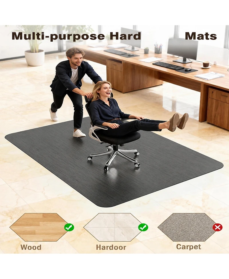 Danrong Heavy Duty Pvc Office Chair Mat Non-Slip Hard Floor Protector Rug