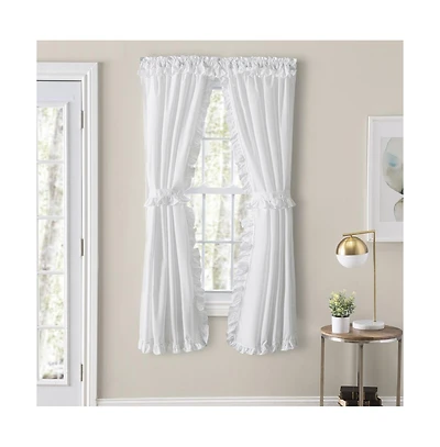 Ellis Curtain Classic Narrow Ruffle 2-Piece Rod Pocket Curtain Panel