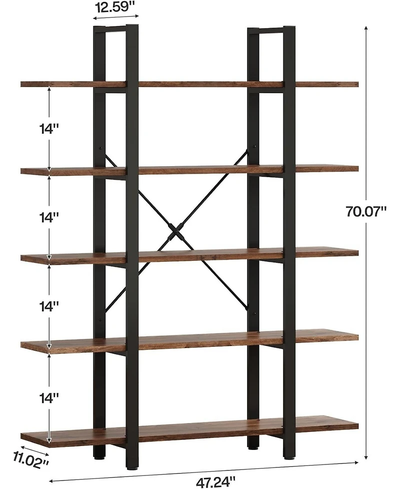 Tribesigns 5-Tier 70 Inch Tall Bookshelf