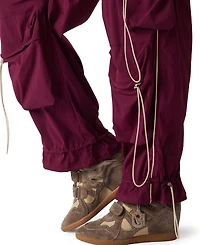 Steve Madden Women's Jacey Cargo Wide-Leg Mid-Rise Pants
