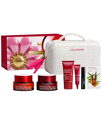 Clarins 7-Piece Super Restorative Anti-Aging Luxury Skincare Gift Set