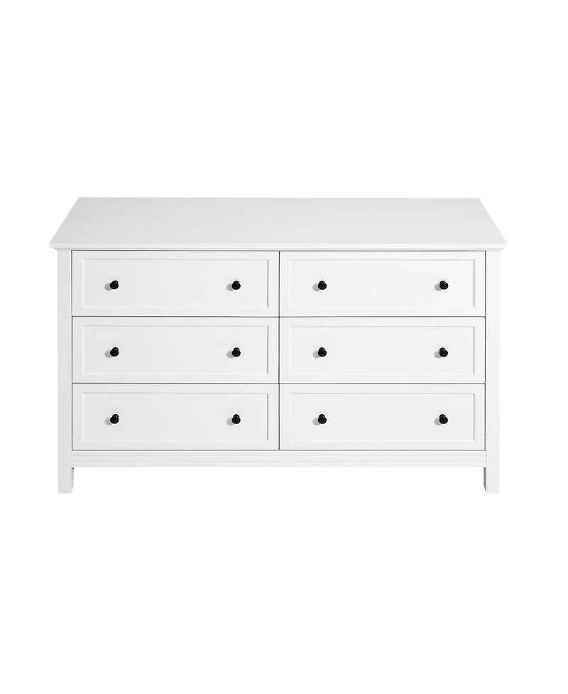 Slickblue 6 Drawer Wooden Dresser with Storage for Bedroom and Entryway