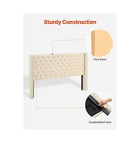 Slickblue King Size Bed Headboard with Padded Diamond Tufting and Adjustable Height Design