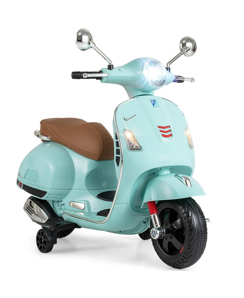 Sugift 12V Kids Electric Motorcycle With Music and Training Wheels Ages 3-6