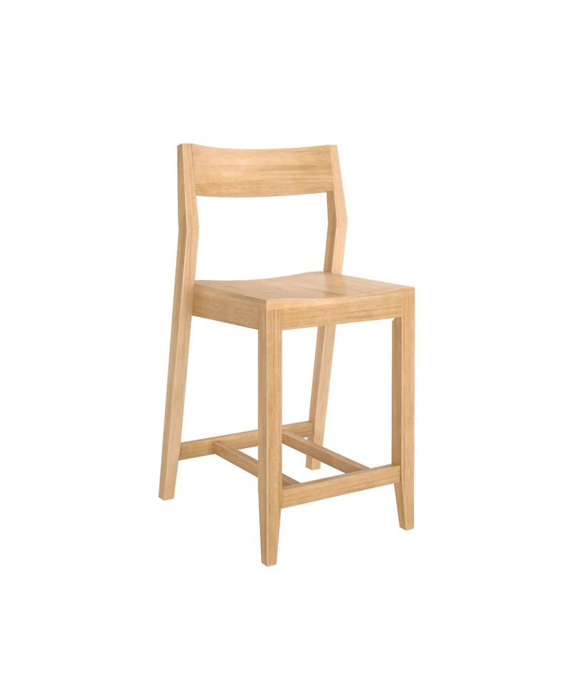 Plank+Beam 38 Inch Counter Height Chair, Solid Wood Dining Chair for Kitchen Island, Breakfast Barstool Seating