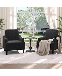 gaomon 2 Piece Modern Chenille Accent Sofa Chair, Armchair for Living Room and Bedroom