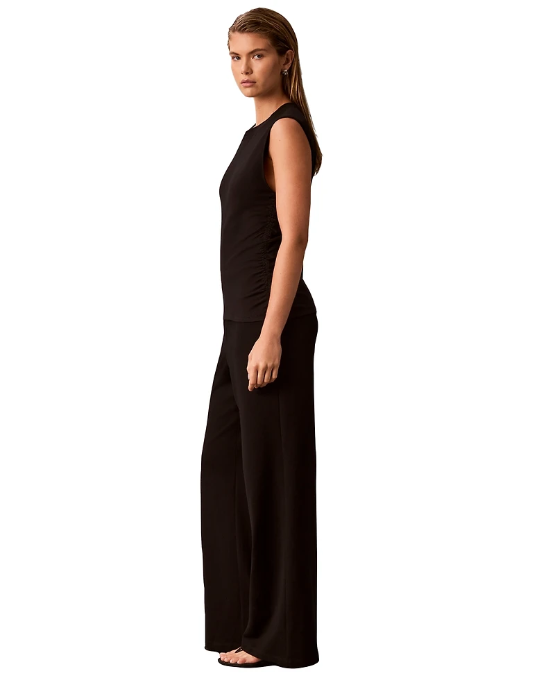 Calvin Klein Women's High-Waisted Pull-On Wide-Leg Pants