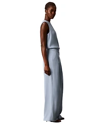 Calvin Klein Women's High-Rise Double-Pleat Wide-Leg Pants
