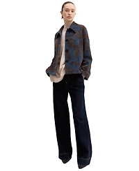 Emme Marella Women's Floral-Pattern Lined Denim Jacket