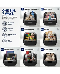 Sorbus Large Open Front Stackable Clothing Storage Bin