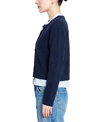 Central Park West Women's Coen Towfer Cotton-Blend Cropped Cardigan