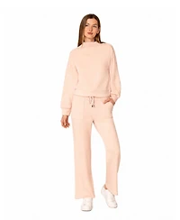 Cable & Gauge Women's Mockneck Modal Top and Wide Leg Pant