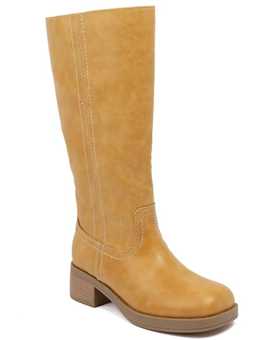 Sugar Women's Hayzel Mid Shaft Moto Stacked-Heel Booties