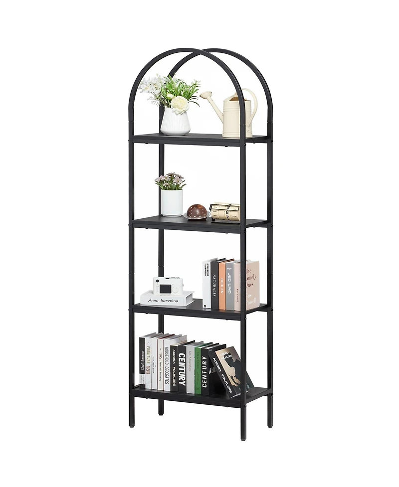 Slickblue Metal Bookcase with 4 Open Display Shelves