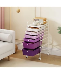 Sugift Multifunctional 6-Drawer Rolling Storage Cart Organizer