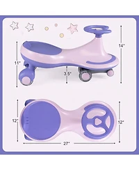 Hongge Wiggle Ride-On Car with Flashing Wheels & Anti-Tip Design, Ages 2+
