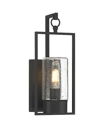 John Timberland Nordvik 15" High Seeded Glass Outdoor Wall Light