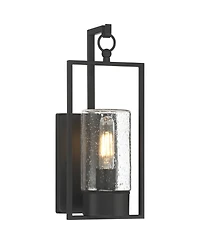 John Timberland Nordvik 15" High Seeded Glass Outdoor Wall Light