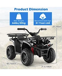 Hongge 24V Kids Electric Ride-On Quad Atv, Dual Motors, Led Headlights & Off-Road, 39.5" x 21" x 22", 66 lbs., Ages 3+