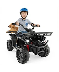 Hongge 24V Kids Electric Ride-On Quad Atv, Dual Motors, Led Headlights & Off-Road, 39.5" x 21" x 22", 66 lbs., Ages 3+