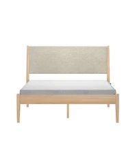 Plank+Beam Harbor Queen Bed with Upholstered Headboard, Swiss Coffee