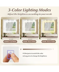 Slickblue Vanity Dressing Table Farmhouse Style with Mirror and Led Lights