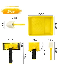 Xdovet Paint Edger Tool Kit 9 Inch Pad Set Trim Touch-up Corner Wall Ceiling 360degree(s) Rotation Handle Trimmer Refill Pads