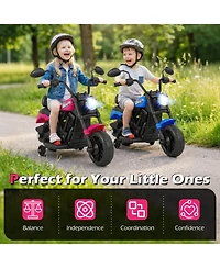 Hongge 6V Kids Electric Motorcycle with Headlight and Training Wheels