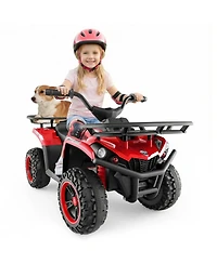 Hongge 24V Electric Ride-On Quad with Led Headlights and Media Console, 66 lb. Capacity, Ages 3+