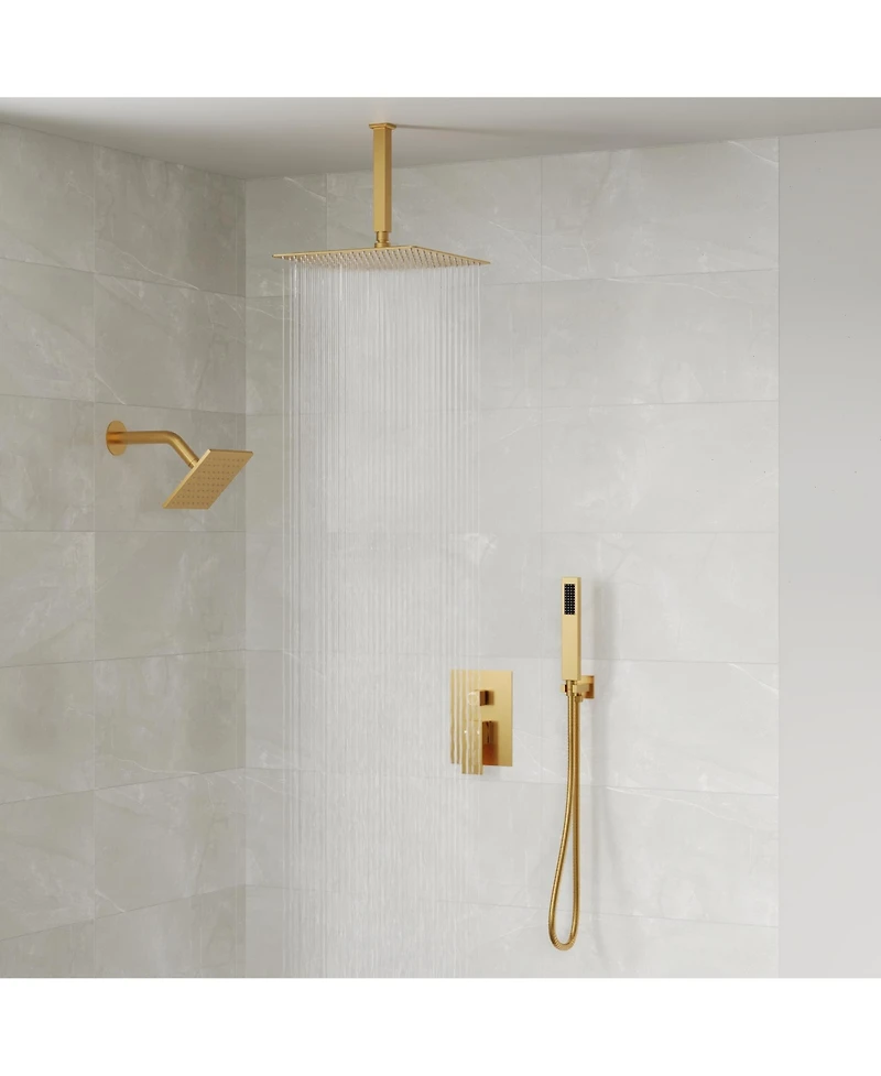 Everstein Pressure Balanced 10" Rainfall Shower System Dual Rain Heads