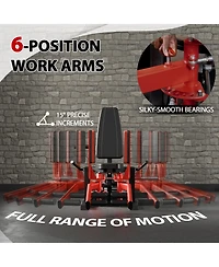 Mikolo Hip Abductor Machine, Abductor Adductor Machine Plate-Loaded, Inner and Outer Thigh Machine with 6 Levels Gear System, Glute Machines Home Gym