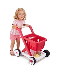 Hongge Scan and Sort Kids Shopping Cart with Pretend Food Light-Up Scanner and Adjustable Handle Ages 2 Plus