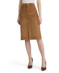 Jones New York Women's Lexington High-Waisted Pencil Center-Front Slit Corduroy Midi Skirt