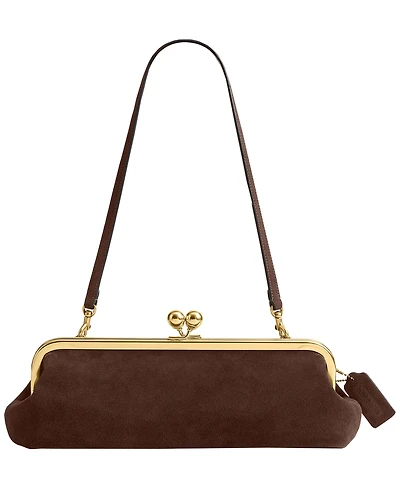 Coach Kiss-Lock Small Suede Frame Handbag 30