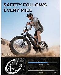 Mikolo Folding Electric Bike for Adults, 55 Miles & 25MPH, 500W Peak Motor, 48V 10Ah Removable Battery, Fat Tire EBike with Smart Lcd Display