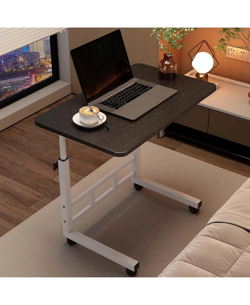Gaomon Adjustable Height Lift Desk – Mobile Bedside Table for Laptop, Simple Computer Desk for Bedroom and Dorm, Easy Moving, 80x40cm