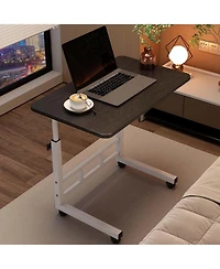 Gaomon Adjustable Height Lift Desk – Mobile Bedside Table for Laptop, Simple Computer Desk for Bedroom and Dorm, Easy Moving, 80x40cm