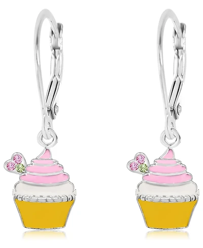 Chanteur Kids Cupcake Hypoallergenic Earrings for Girls with Sterling Silver Leverbacks
