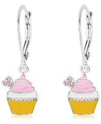 Chanteur Kids Cupcake Hypoallergenic Earrings for Girls with Sterling Silver Leverbacks