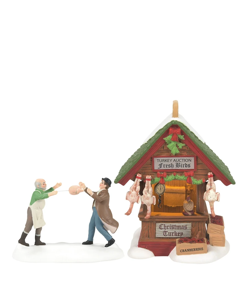 Department 56 Dickens Village Dressed Turkey Auction, Set of 2