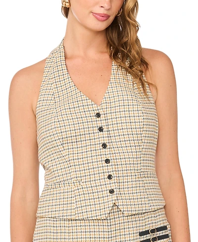 1.State Women's Halter Plaid Vest