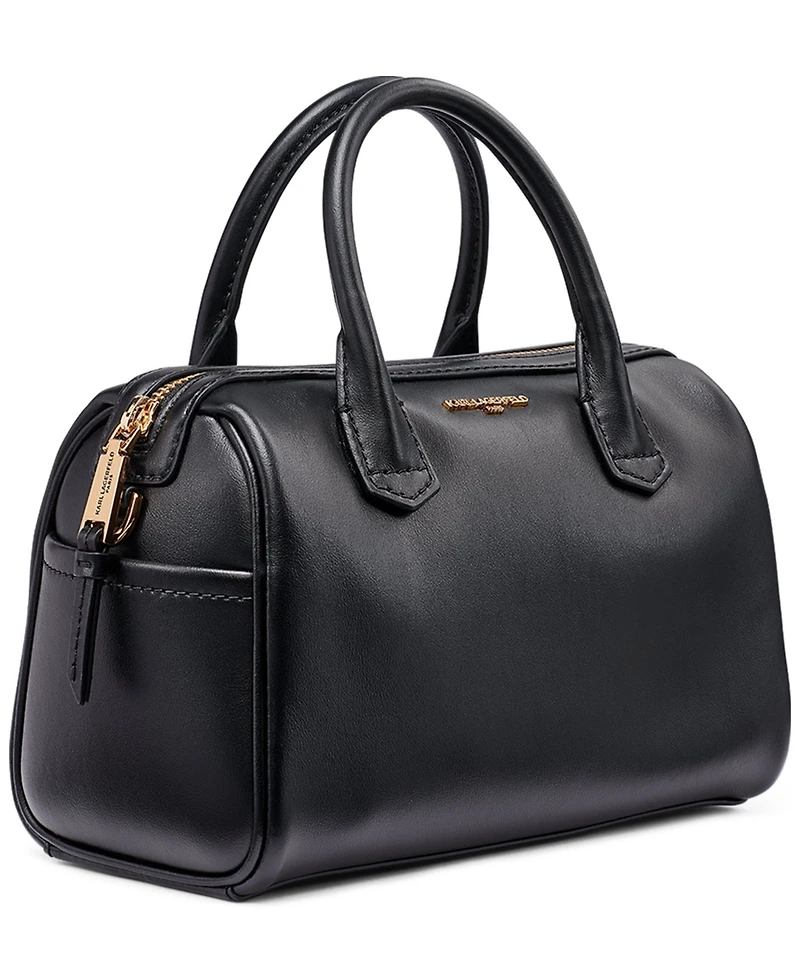 Karl Lagerfeld Paris Perette Barrel Leather Small Crossbody Handbag