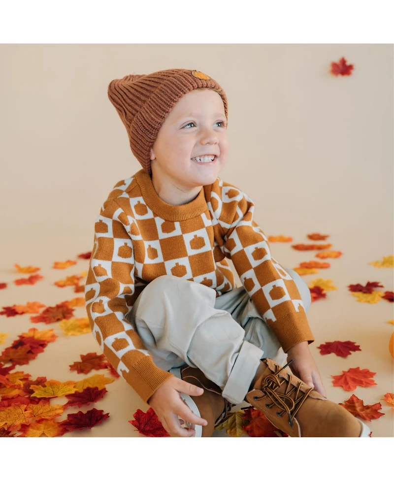 Sweet Wink Baby Boys Pumpkin Checkers Sweater