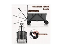 Mountaintop Collapsible Folding Wagon Cart with Adjustable Handlebar